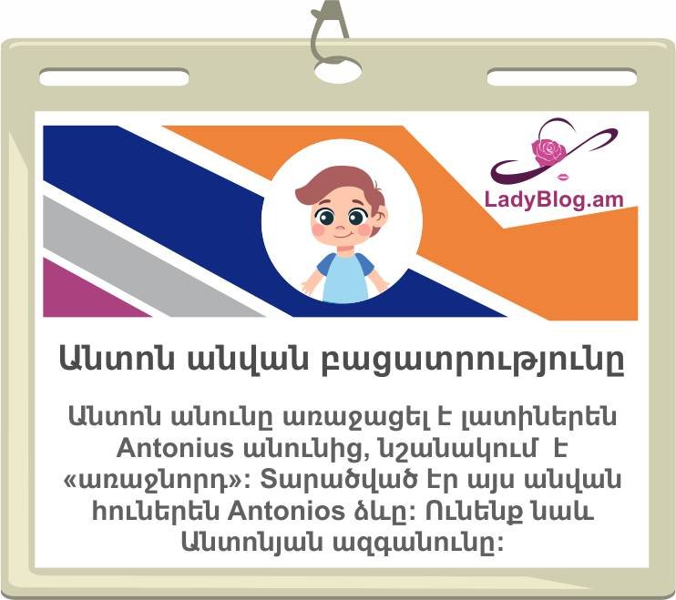 Anton anvan nshanakutyuny, Անտոն անվան բացատրությունը