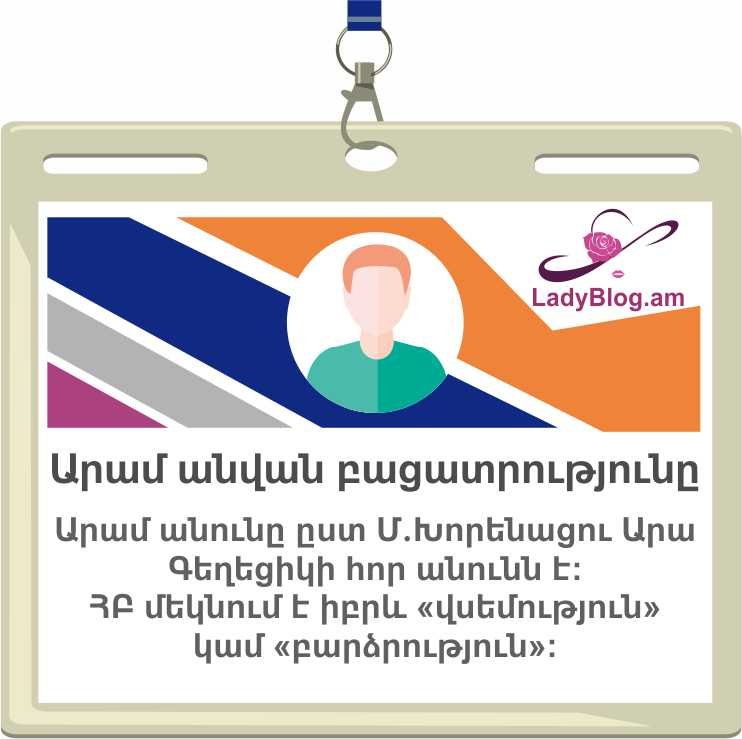Արամ անվան բացատրությունը