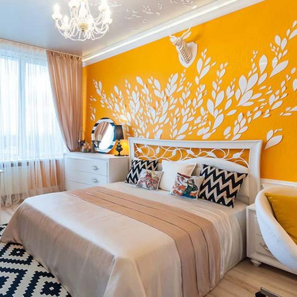 Դեղին գույնը ննջասենյակում