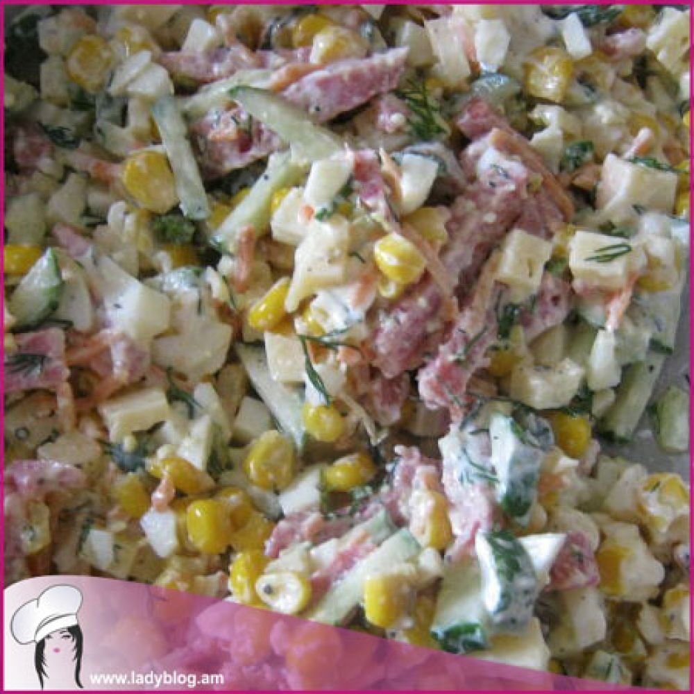 Աղցան երշիկով ու պանրով